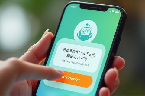 LINEクーポンがスマートフォンに表示され、ユーザーがそれをタップしている様子